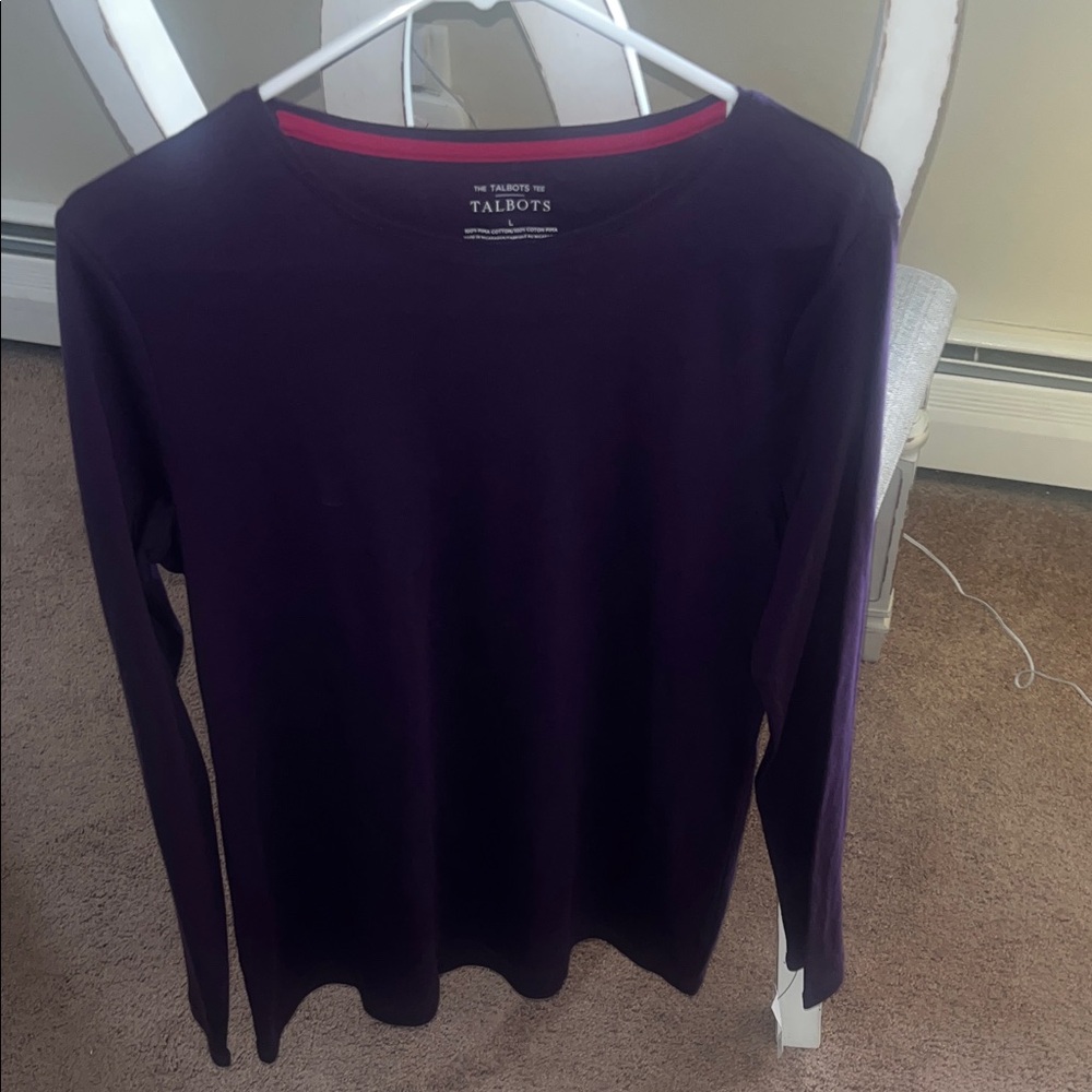 Talbots Deep Purple Long Sleeve Shirt New with tag